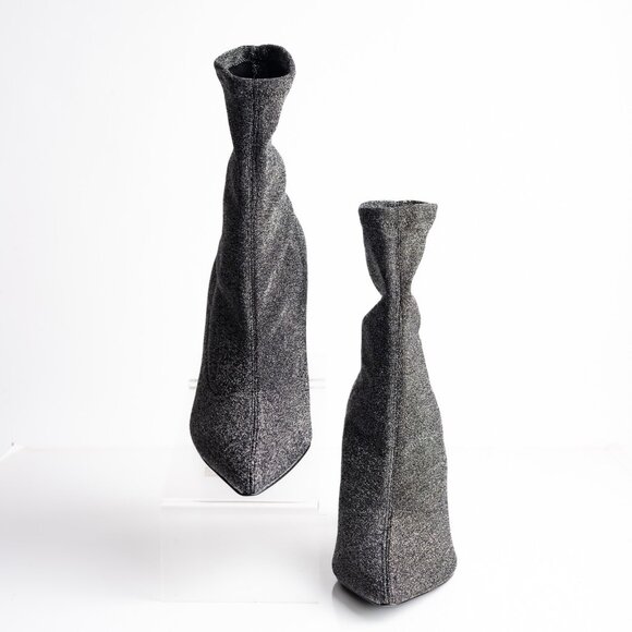 Boden Womens Silver Sparkle Boots Booties Glitter US 8 EU 39 Metallic NWOT - Picture 4 of 8